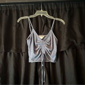 Sadie & Sage Ruched Blue / Gray Tank Top